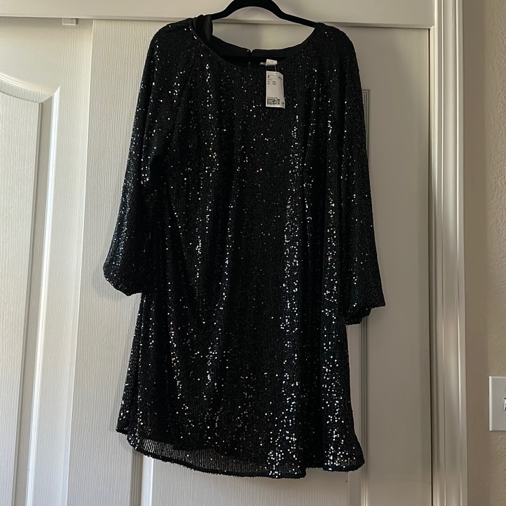 H&M Black Sequin Dress